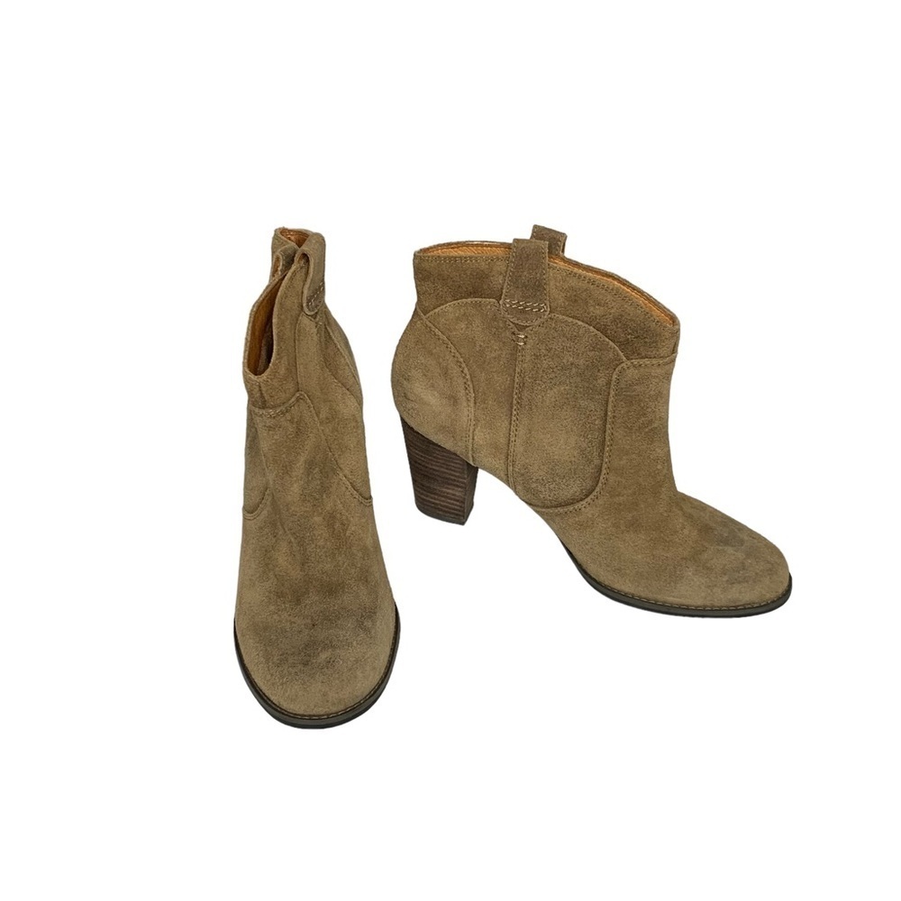 Clarks Indigo Heath Harrier western taupe leather suede Ankle Bootie. Size 10M‎